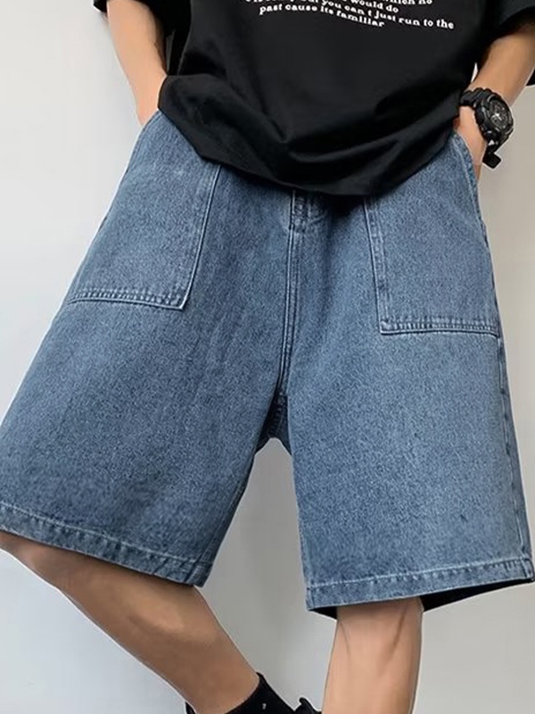 Lose Denim-Shorts für Herren mit großen Taschen