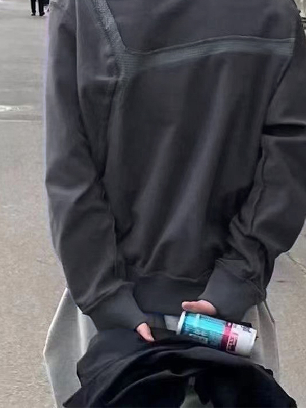 Reversibler, übergroßer Kapuzenpullover mit unregelmäßigem Waffelmuster für Herren