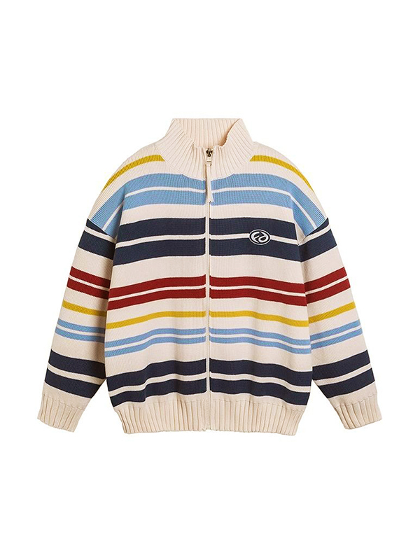 Übergroße Strickjacke für Herren mit bunten Streifen