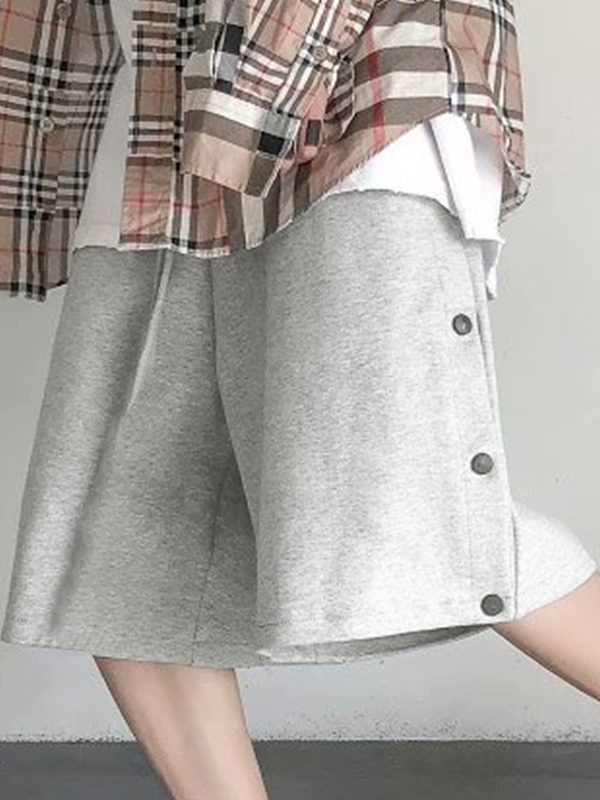 Einfarbige Herren-Shorts mit Kordelzug