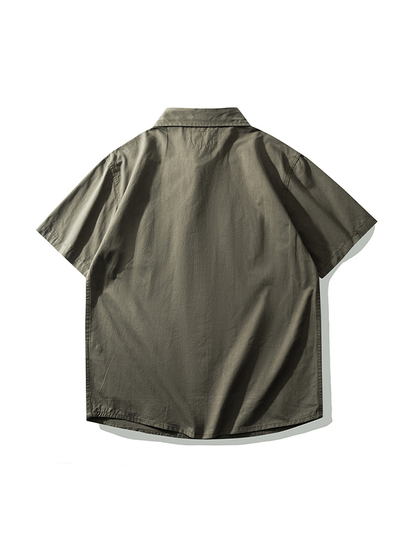 Einfarbige japanische Arbeitskleidung mit kurzen Ärmeln