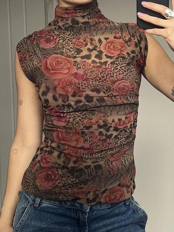 Camisole-Oberteil mit Vintage-Blumendruck