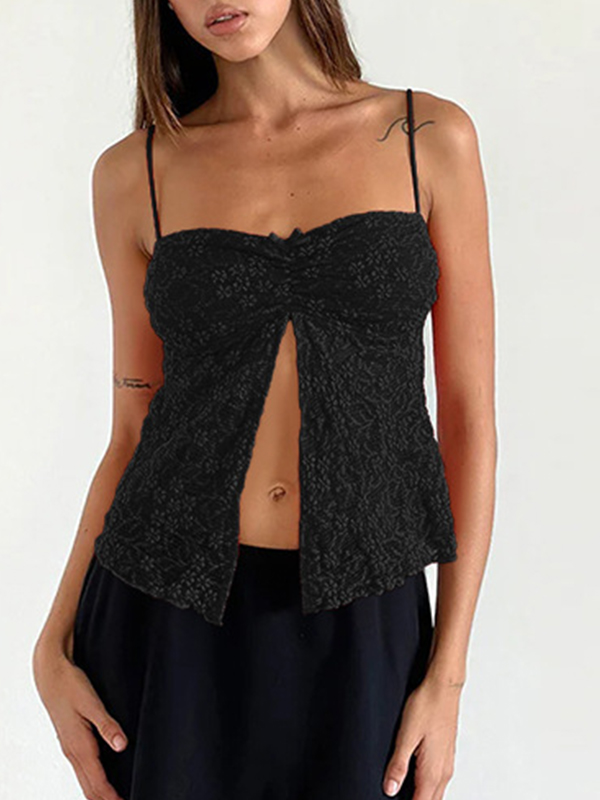 Schmales Tanktop mit Schößchen aus Spitze