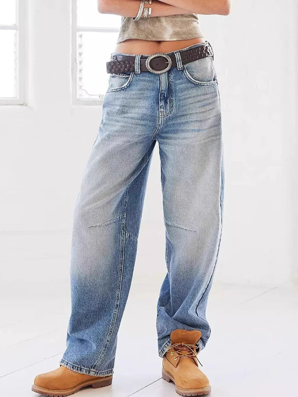 Vintage verwaschene, gealterte Boyfriendjeans