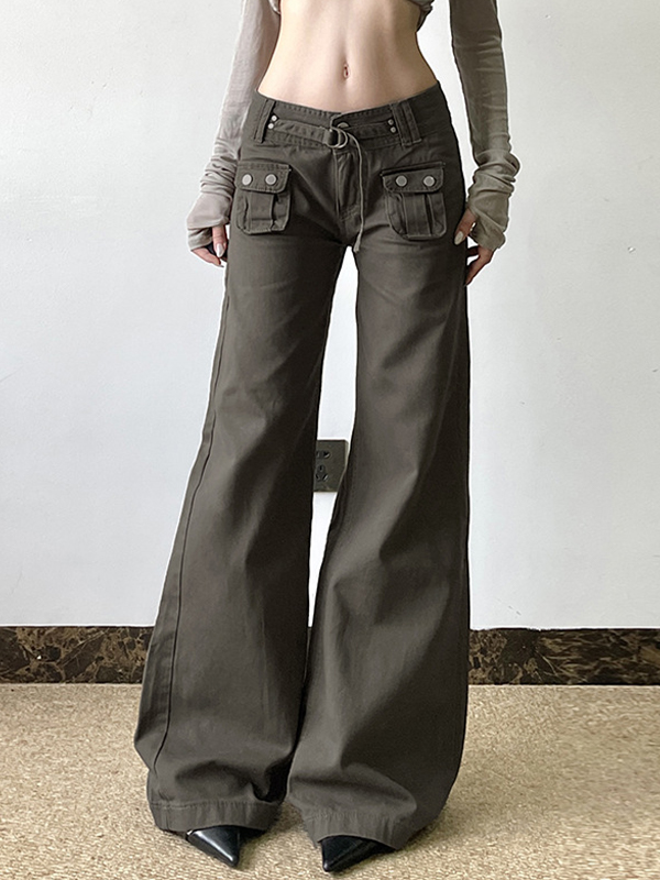 Vintage Spice Girl Plissee Designs Flare Jeans