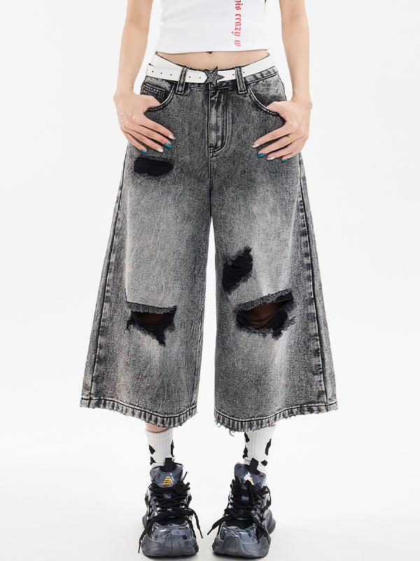 Vintage Hipster zerrissene Jeansshorts