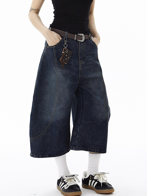 Niche – Dekonstruierte Jeansshorts in Waschung