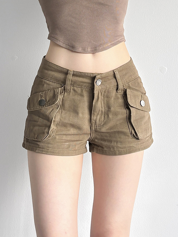 Vintage Street Style Jeansshorts mit Taschen