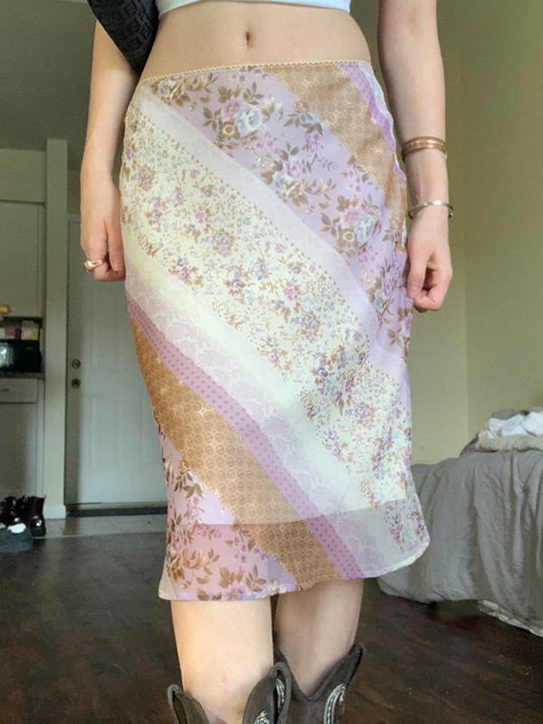 Maxirock mit Blumenmuster