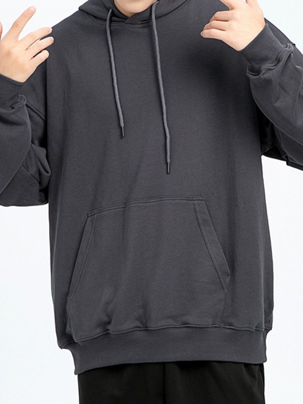Einfarbiger Pullover-Hoodie für Herren