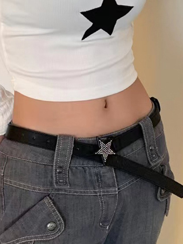 Gürtel mit Strass-Sterndekor und Schnalle