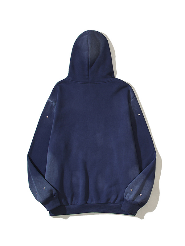 Übergroßer Langarm-Kapuzenpullover mit „Cross Plus“-Samt-Print für Herren