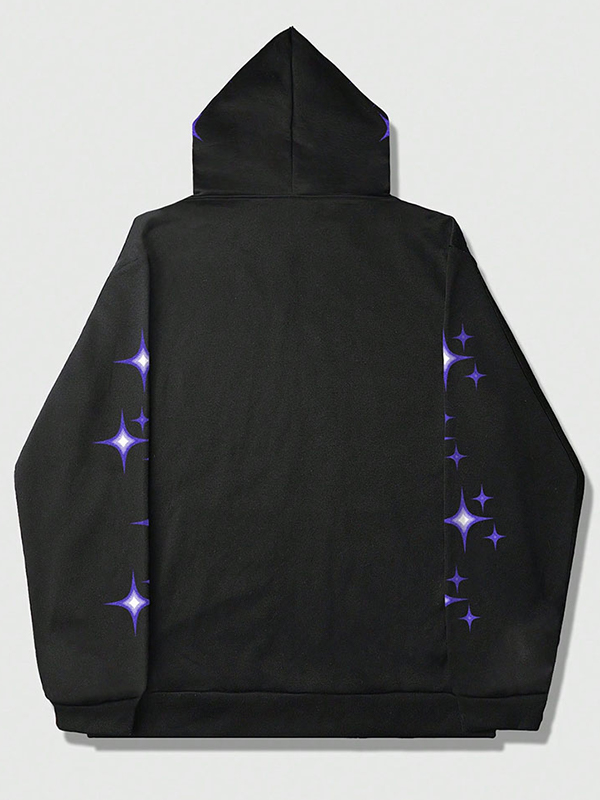 Übergroßer Hoodie mit Sternen-Print