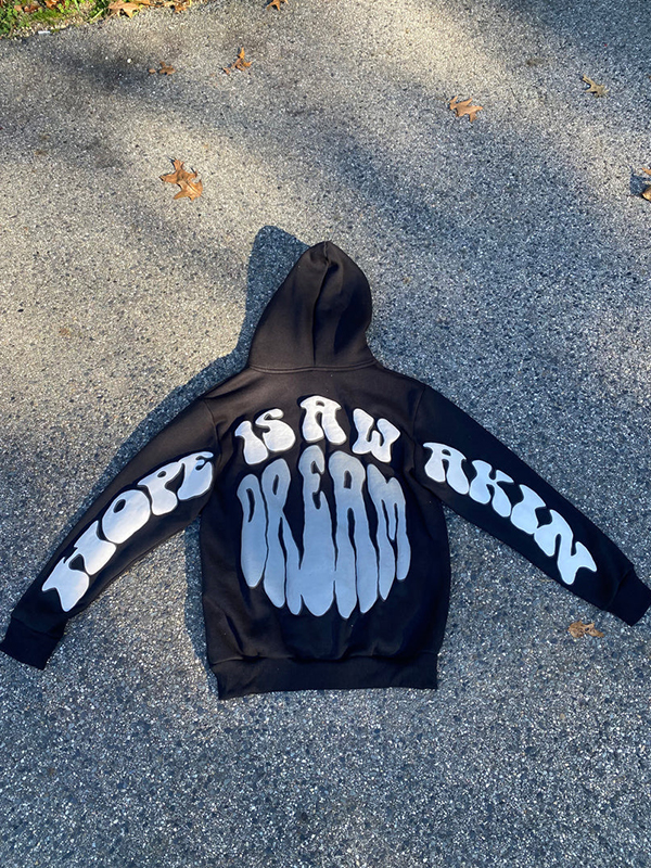 Übergroßer Hoodie mit Schaumstoff-Schriftzug-Aufdruck für Herren