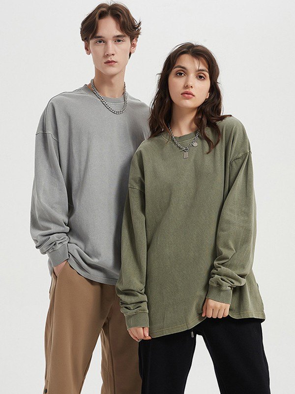 Unisex-Sweatshirt mit Rundhalsausschnitt in Vintage-Waschung