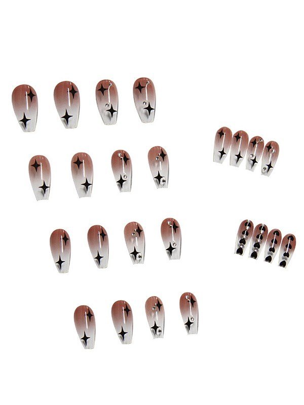24 Stück Strass-Dekor-Herz-Stern-Presse auf den Nägeln