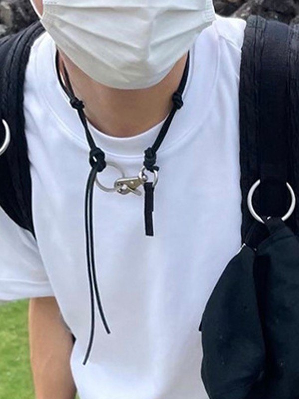 Geknotete Seil-Karabinerverschluss-Halskette für Herren
