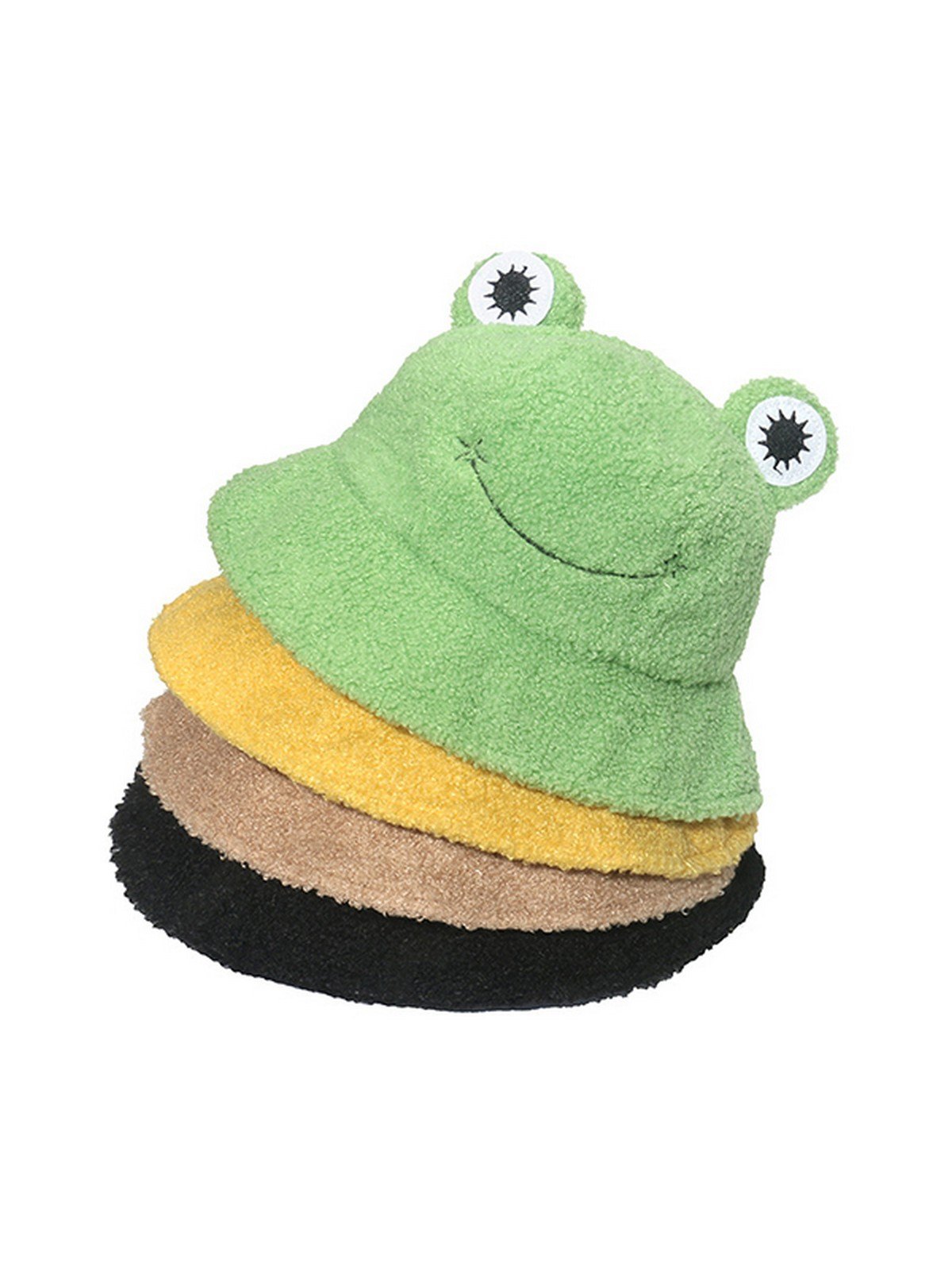 Cartoon-Frosch-Fleece-Eimer-Hut