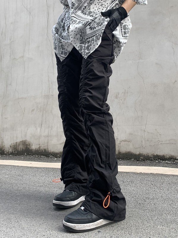 Geraffte, gestapelte Cargohose für Herren