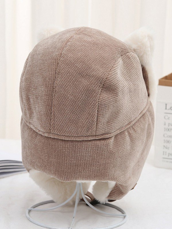 Warmer Faux Fur Shearling Cat Ear Trapper Hat