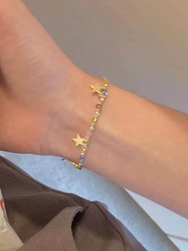 Buntes Perlen-Stern-Anhänger-Armband