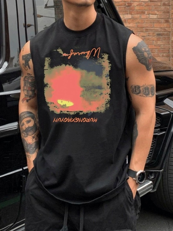 Herren-Street-Style-Weste im Washed- und Distressed-Look