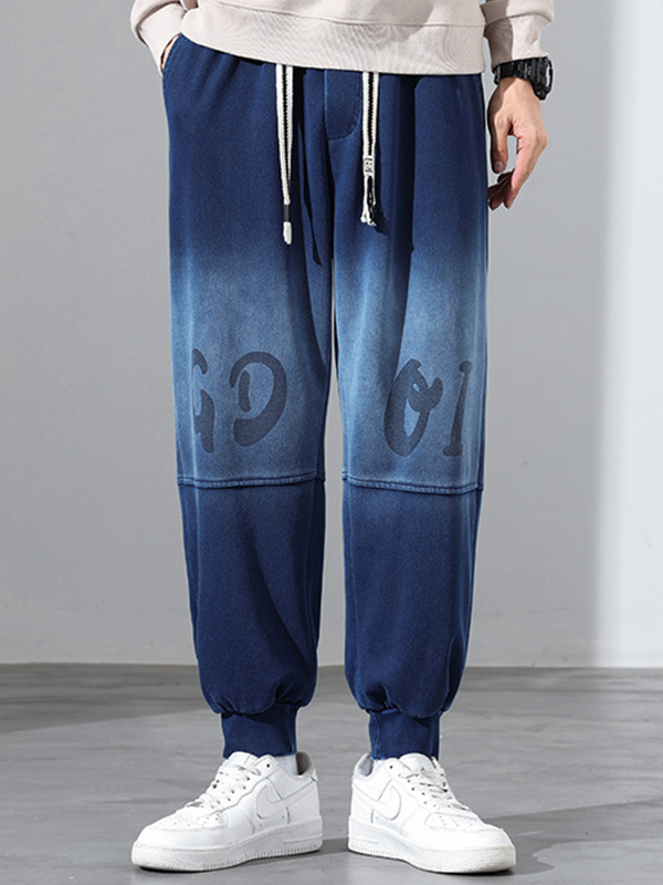 Herren-Jogginghose mit Farbverlaufsbuchstaben-Print